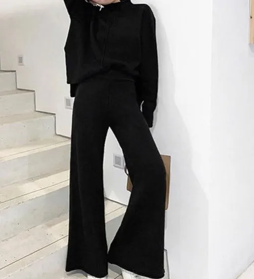 Ashoreshop Sweater Matching  2 Piece Pant Suits For Women