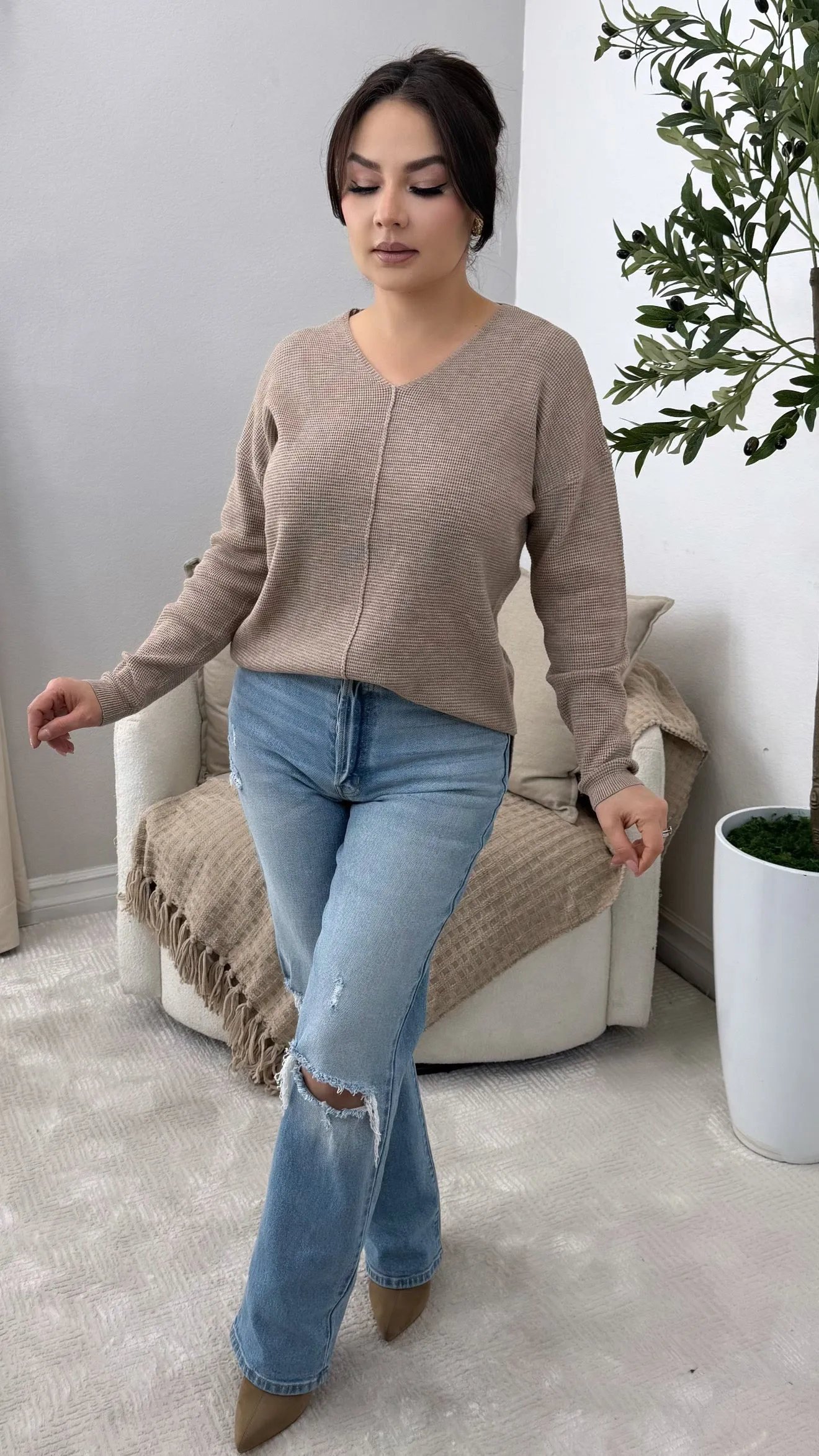 CASEY TAUPE SWEATER