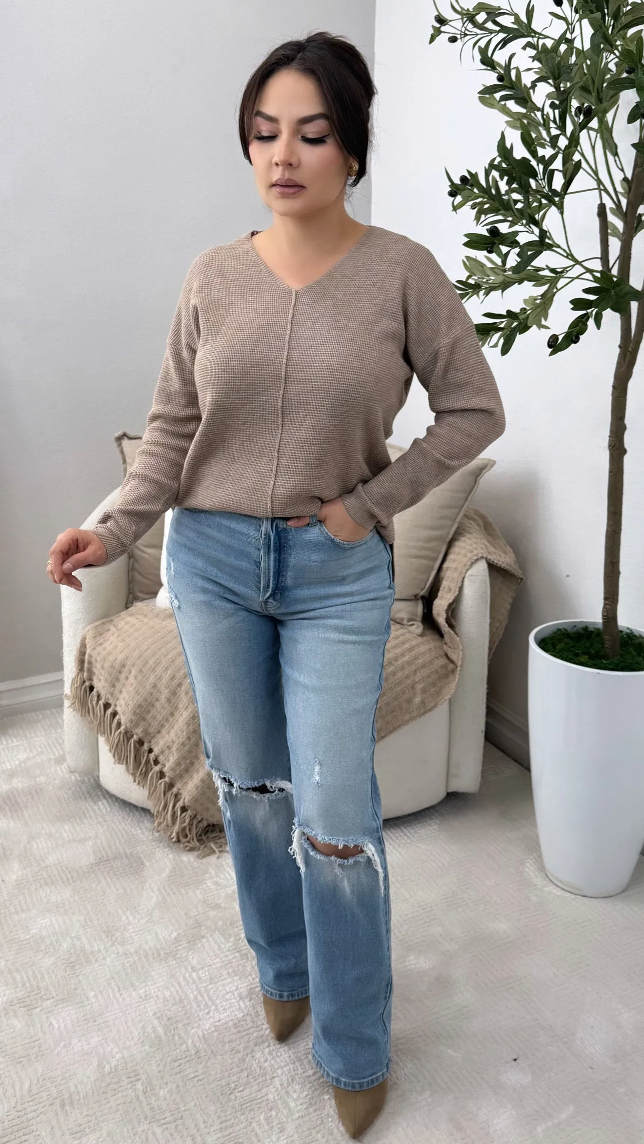 CASEY TAUPE SWEATER