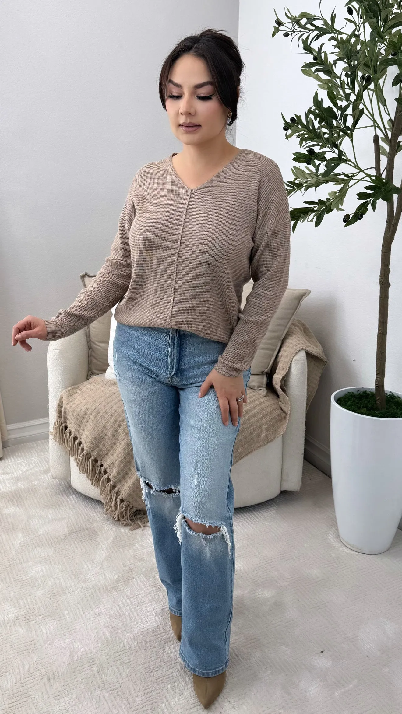 CASEY TAUPE SWEATER