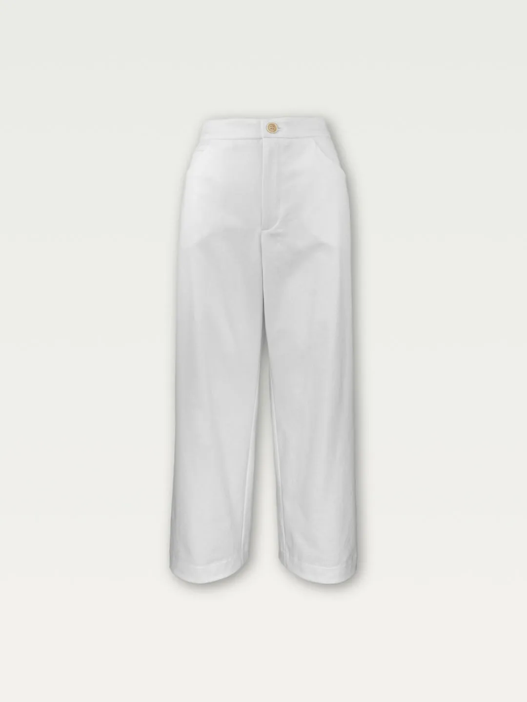 Denim Wide Leg Jean in Chalk
