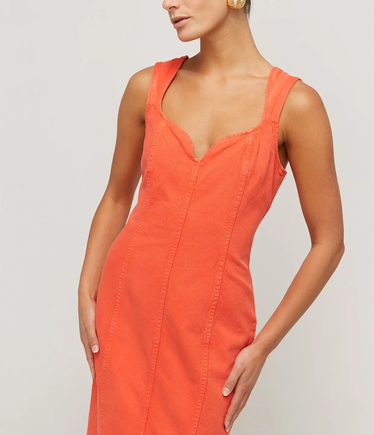 Indya Denim Maxi Dress in Poppy