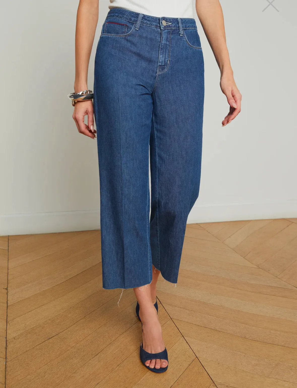 L’AGENCE Wanda Cropped Wide-Leg Jean Spokane