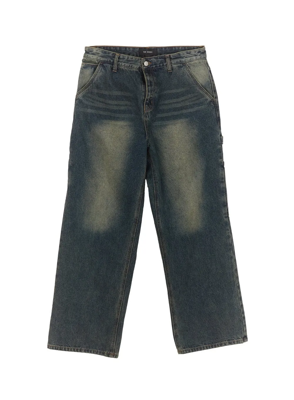 Men's Carpenter Washed Wide-Leg Jeans IM527