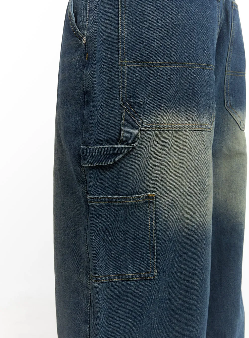 Men's Carpenter Wide Leg Denim Jeans CO408