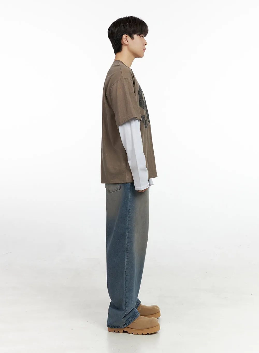 Men's Denim Wide Leg Jeans IN422