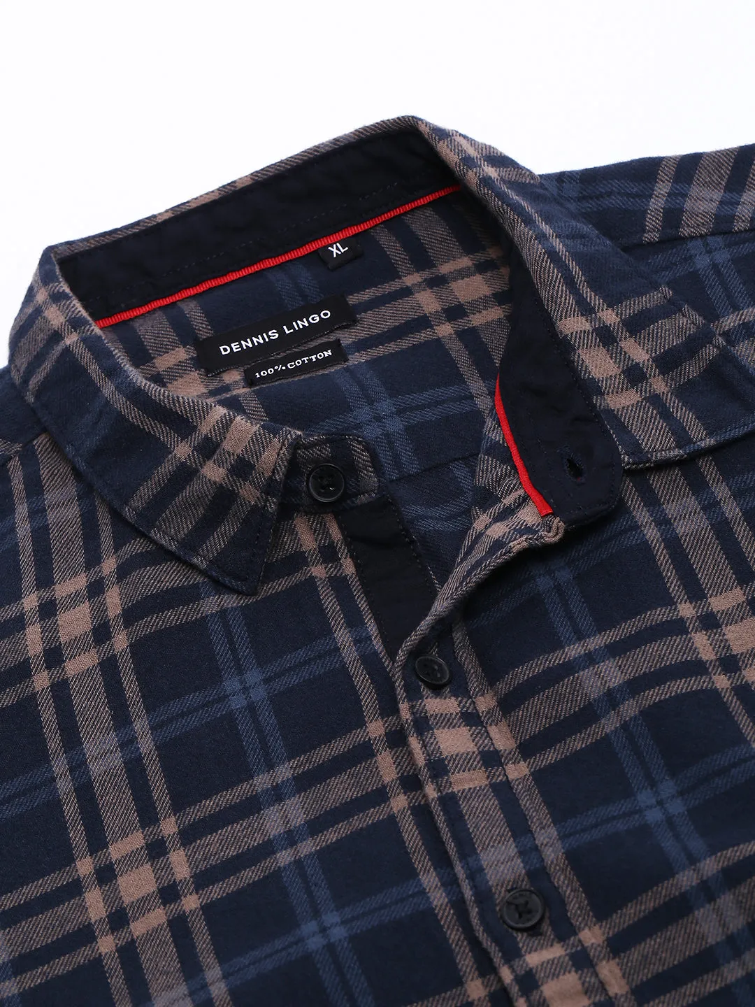 Men's Navy Checkered Shirts