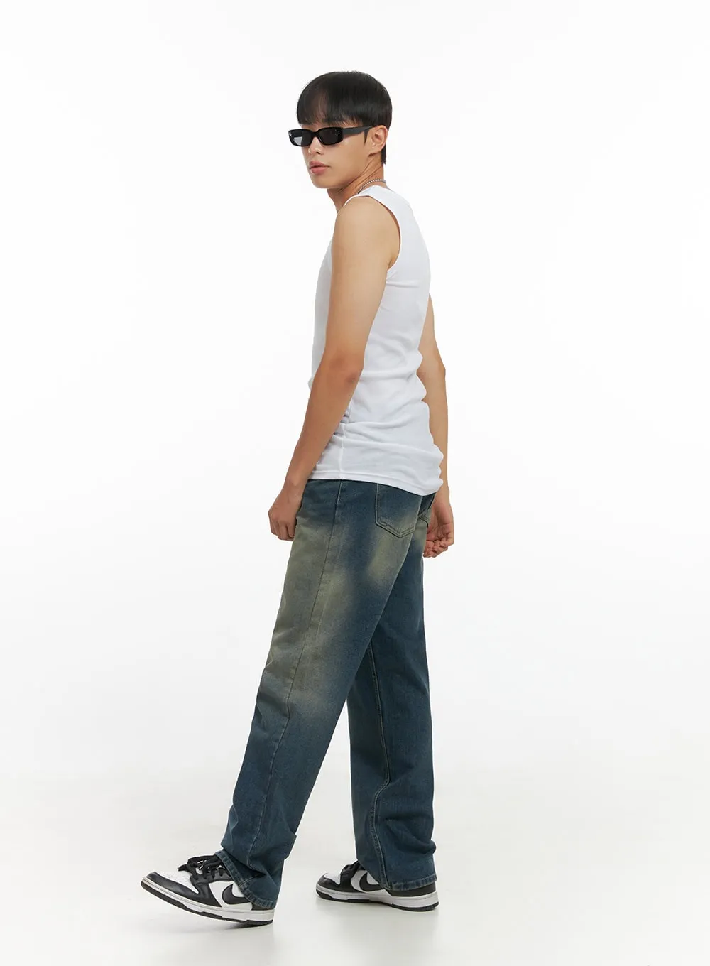 Men's Wide Leg Denim Jeans IO420