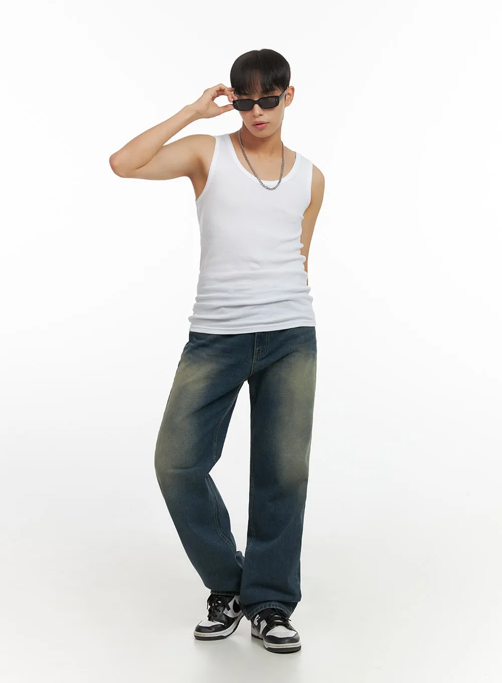 Men's Wide Leg Denim Jeans IO420