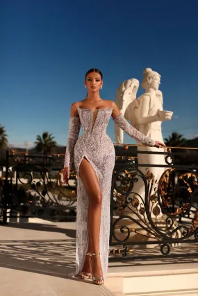 Morgan Long Off-Shoulder Luxury White Wedding Dress