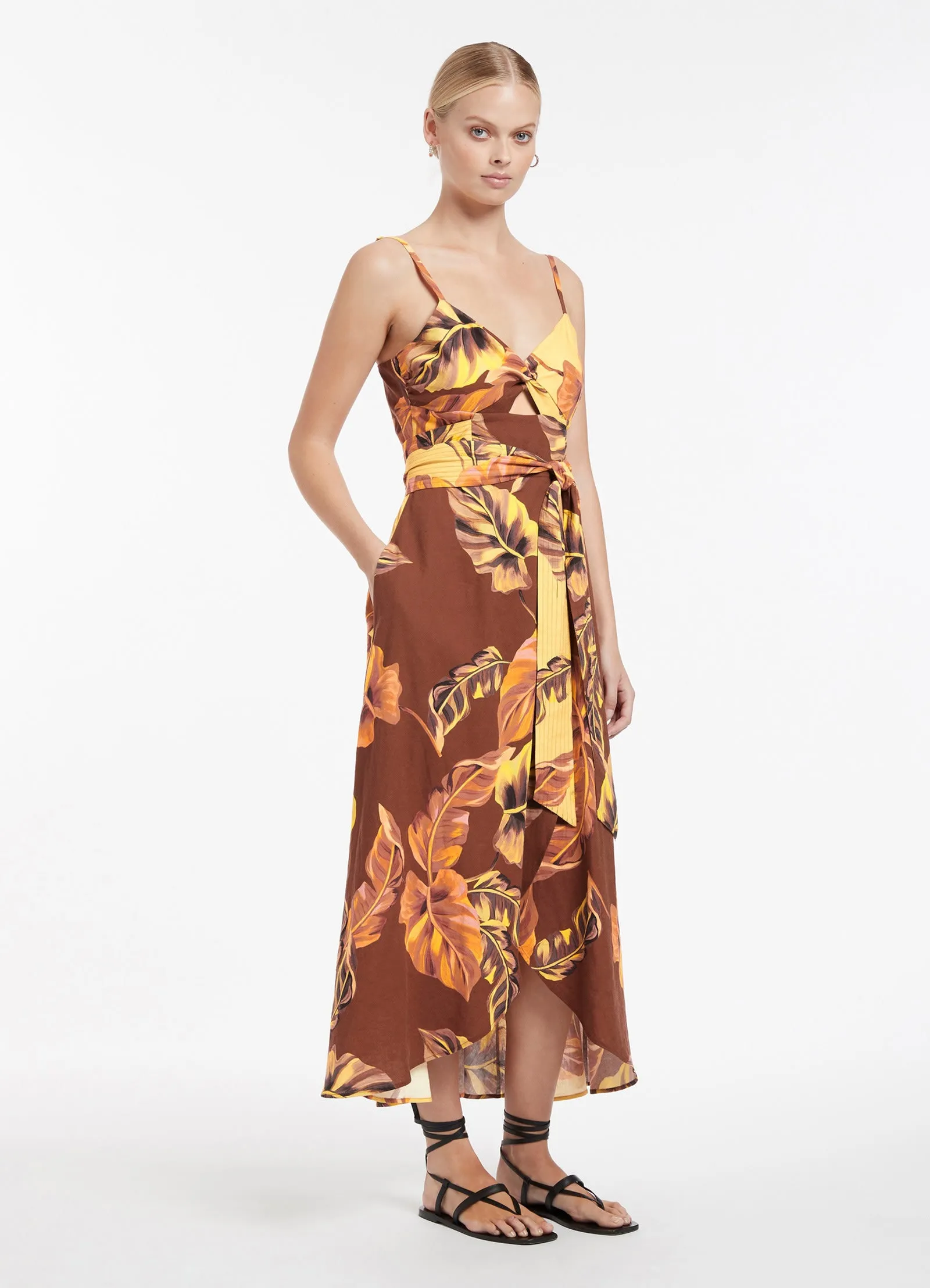Palmas Spliced Dress - Chocolate