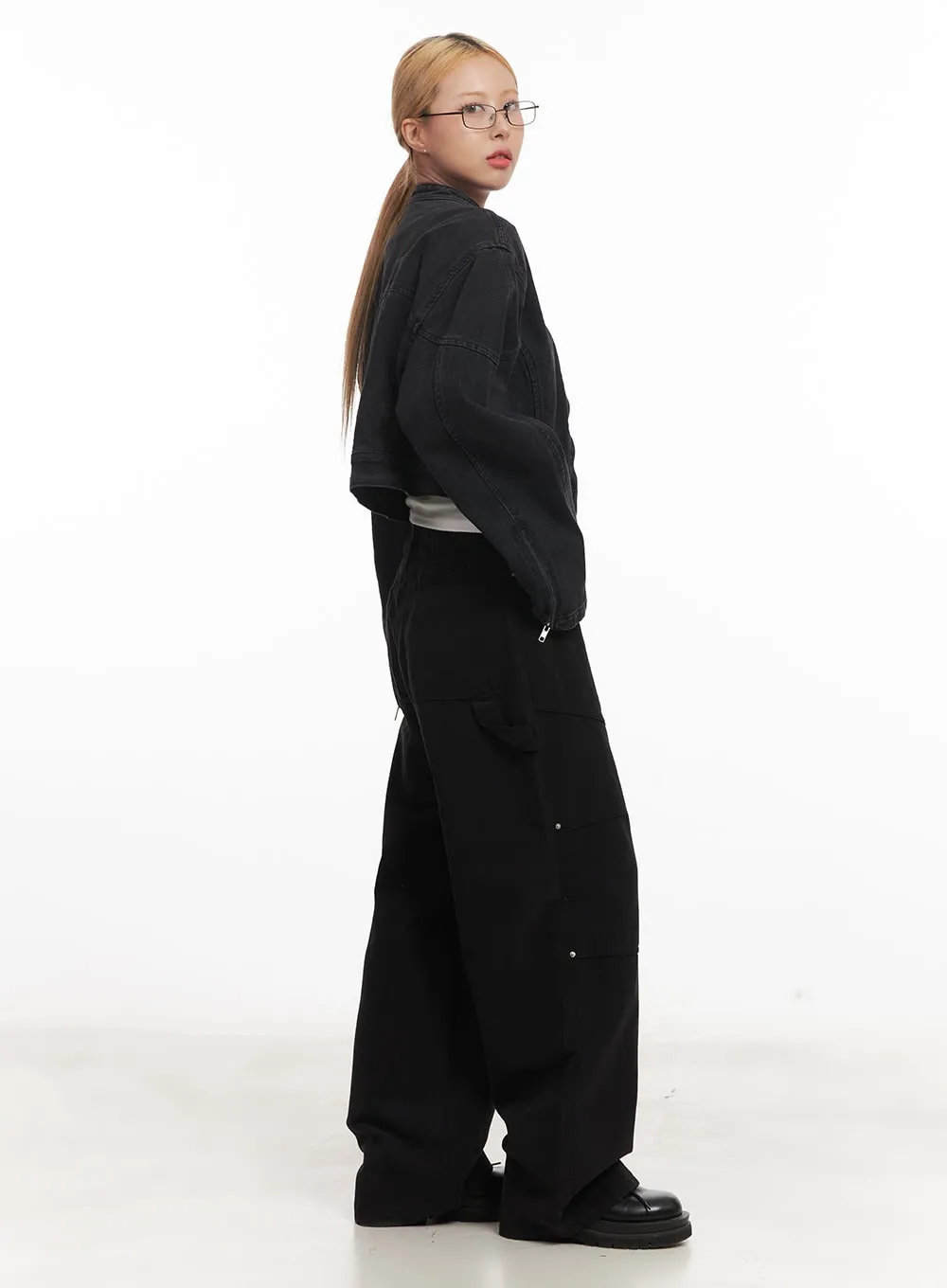 Studded Wide-Leg Carpenter Pants CM506