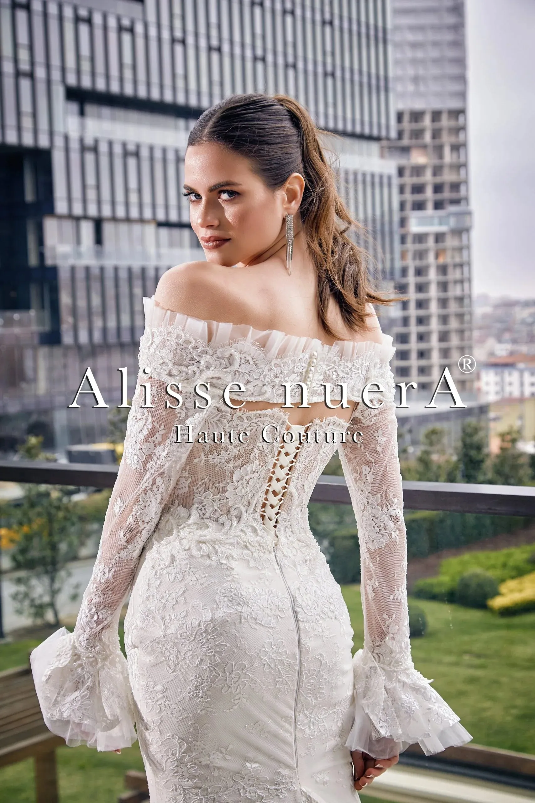Sweetheart Convertible Lace Wedding Gown with Lace Bridal Cover Up Bolero