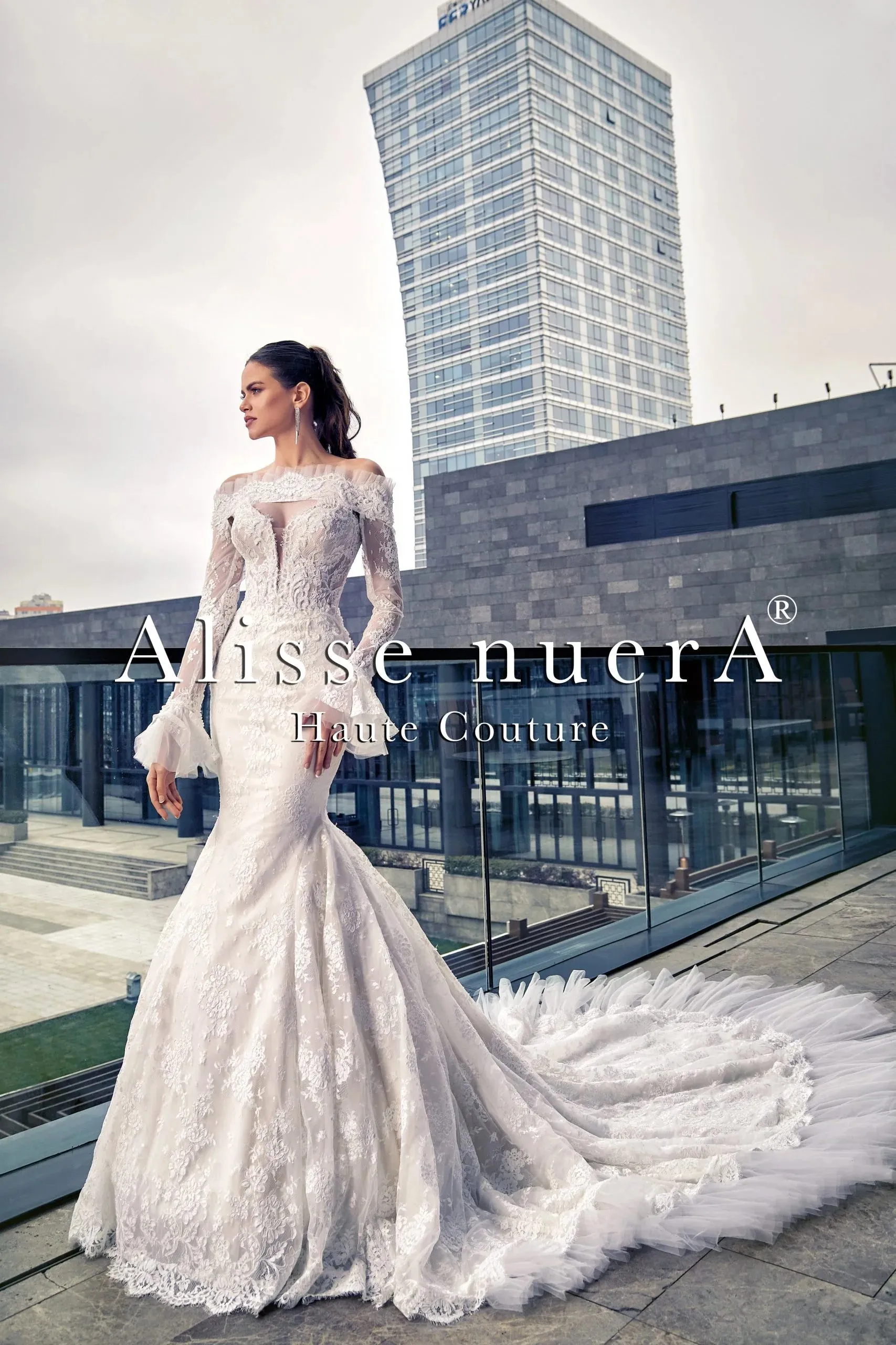 Sweetheart Convertible Lace Wedding Gown with Lace Bridal Cover Up Bolero