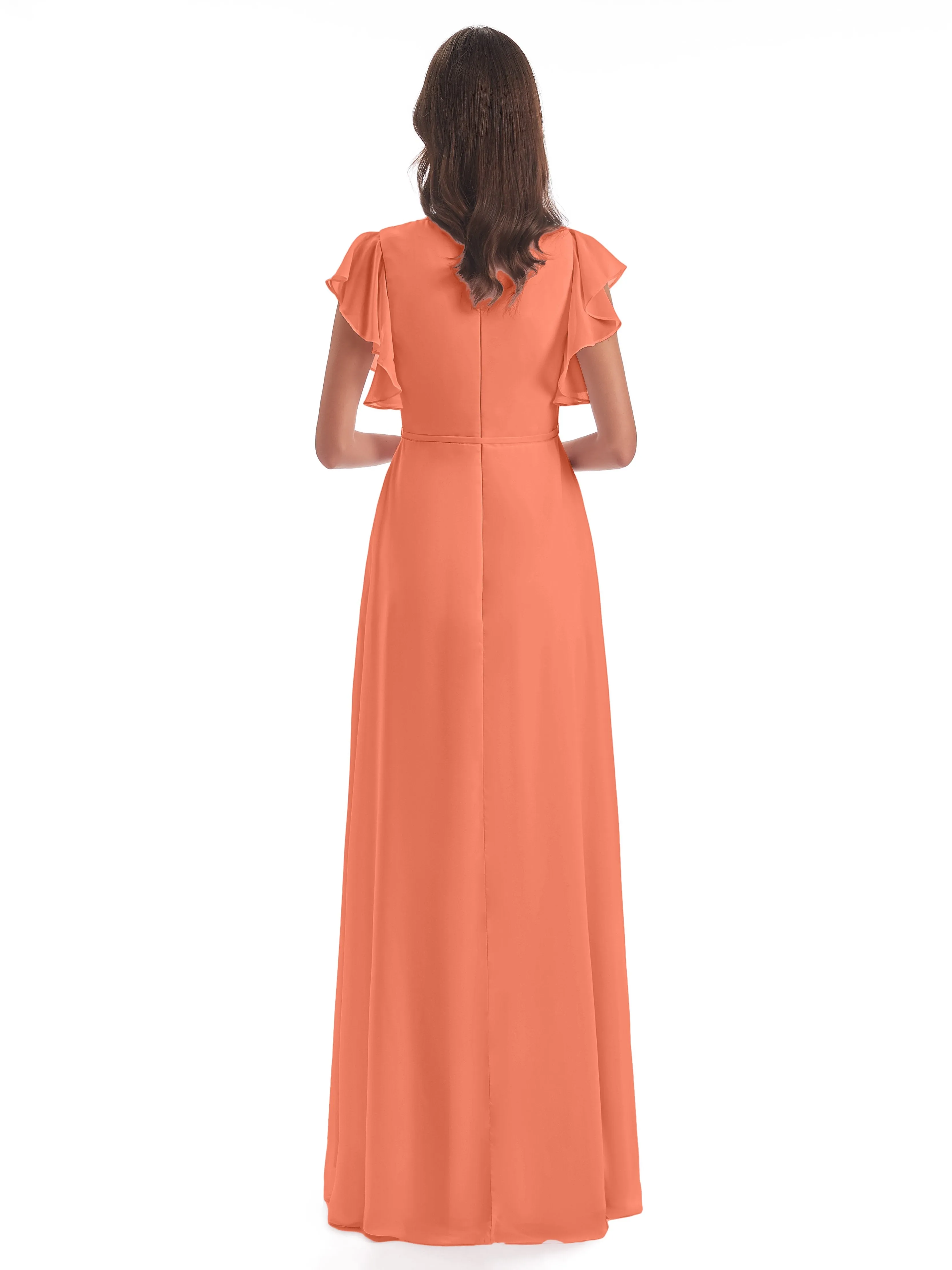 Wedding Sunset Bridesmaid Dresses Hope Charming V Neck Long Chiffon Bridesmaid Dresses