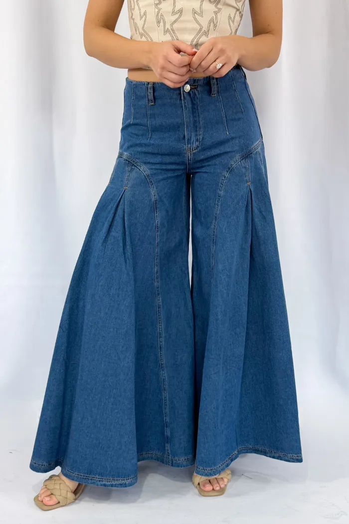 Wide Leg Denim in Medium Wash